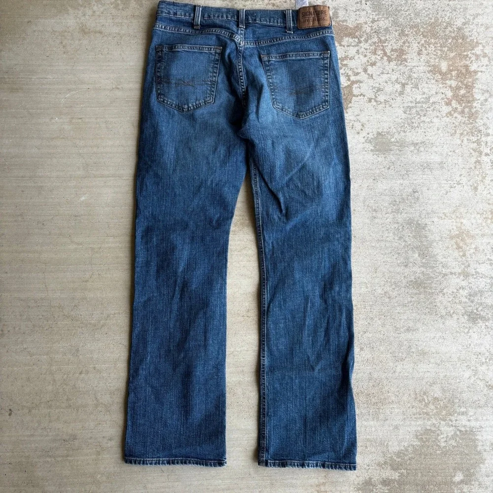 Signature by Levi Bootcut Jeans Mens 32x32 Blue Denim Medium Wash Western Y2K
